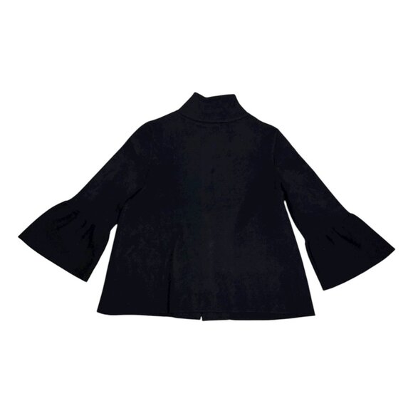 ANTHROPOLOGIE Flared Cuffs Black Designer Cardigan Sweater Womens Small - Picture 3 of 5